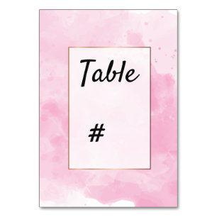 Aquarelle arrière - plan Numéro de table romantiqu