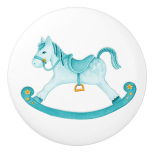 Aquarelle art aqua rocking cheval bouton