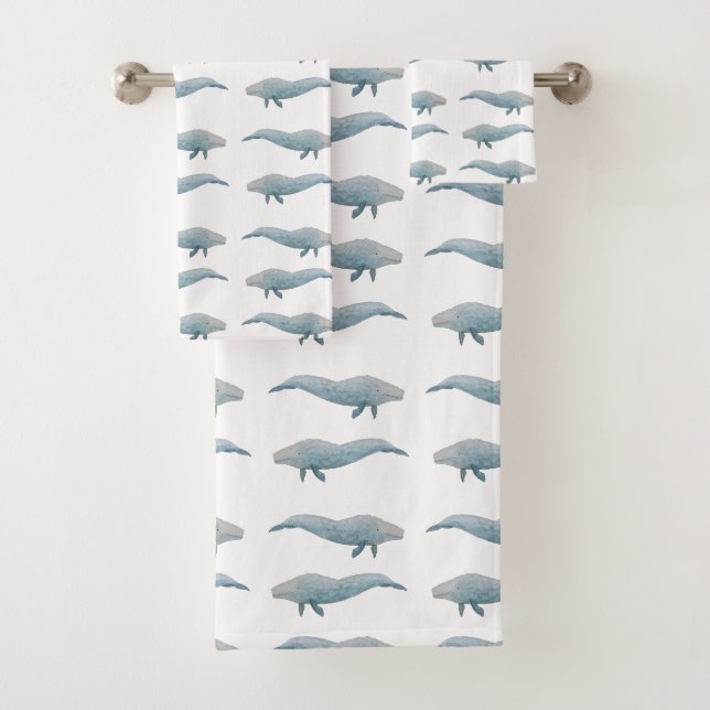 Aquarelle artistique Baleine bleue (En situation)