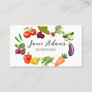 Aquarelle Artistique Légumes Carte de visite