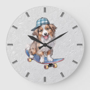 Aquarelle Australian Shepherd Horloge murale