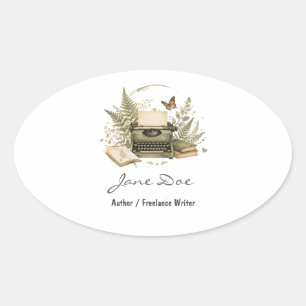 Aquarelle Auteur Logo Autocollant Botanique Machin