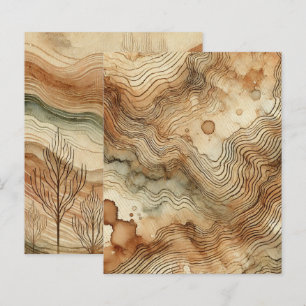 Aquarelle automnale Papier à grappes à grains de b