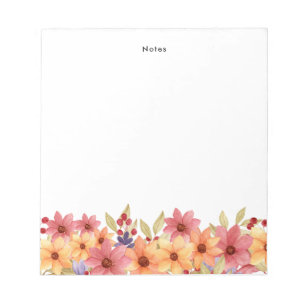 Aquarelle Autonomes Blooms Automne Bloc-notes pers