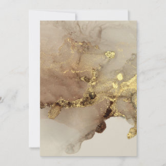 Aquarelle avec Faire-part de mariage Gold Flake