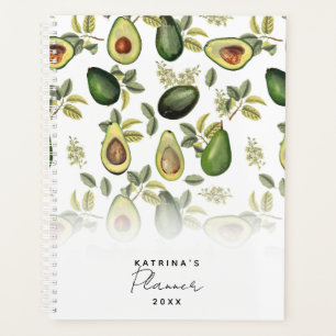 Aquarelle Avocado Botanique annuel mensuel
