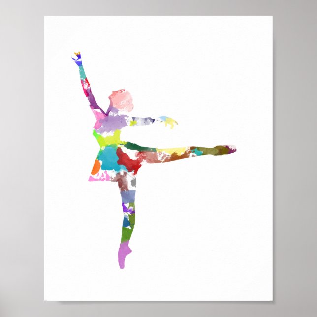 Aquarelle Ballerina Poster (Devant)