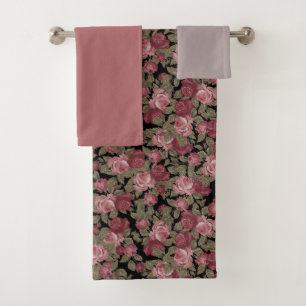 Aquarelle Bat à motifs floraux rose et noir