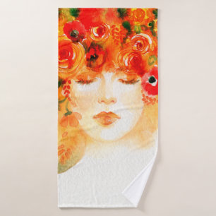 Aquarelle belle femme portant la couronne