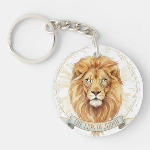 Aquarelle Biblique Porte-clés en Acrylique Lion de