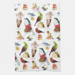 Aquarelle Birds on Snacks - Serviettes de cuisine