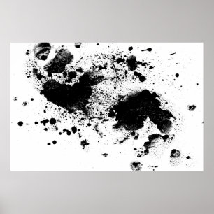 Aquarelle Black'n'White Paint Splatz Poster