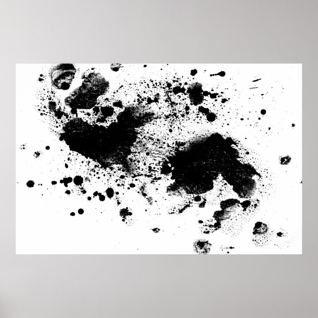 Aquarelle Black'n'White Paint Splatz Poster (Devant)
