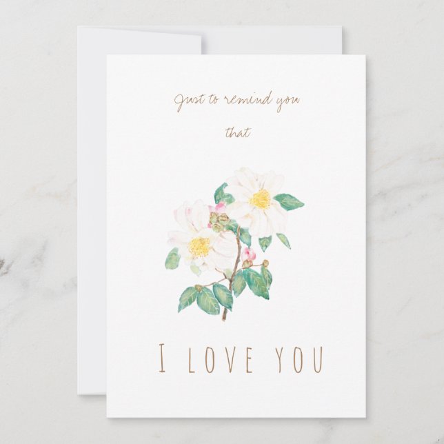 aquarelle blanc fleurs de camélia carte de voeux (Devant)