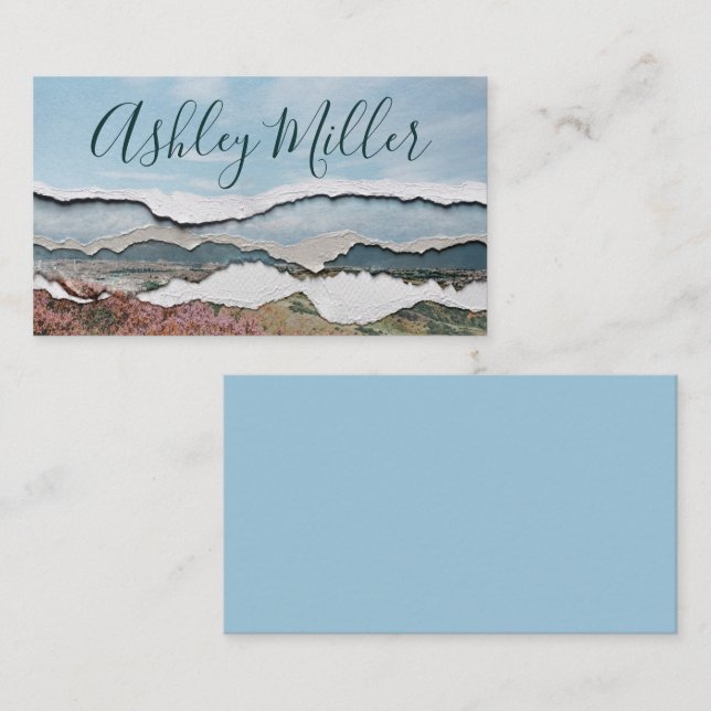 Aquarelle blanche et Carte de visite de papier déc (Devant / Derrière)