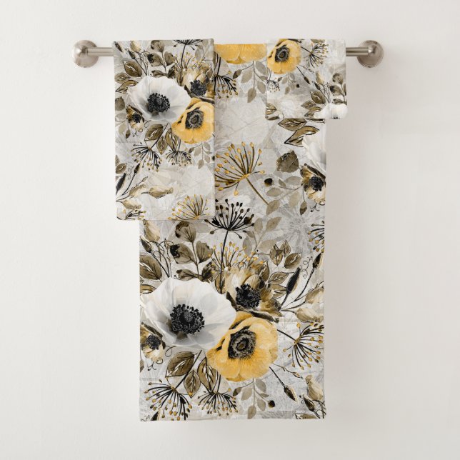 Aquarelle blanche, fleurs jaunes (En situation)