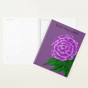 Aquarelle blanche violette Planner Floral