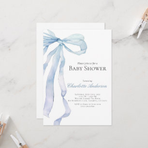 Aquarelle bleu bébé garçon douche Invitation