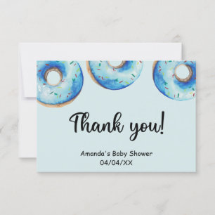 Aquarelle bleu beignets carte de remerciements