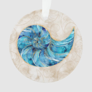 Aquarelle bleu coque Nautilus