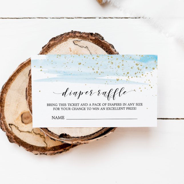 Aquarelle Bleu Déchets Raffle Invitation Insertion (Créateur téléchargé)