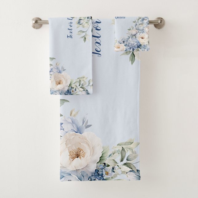 Aquarelle bleu Dusty Fleurs d'ivoire Feuille (En situation)