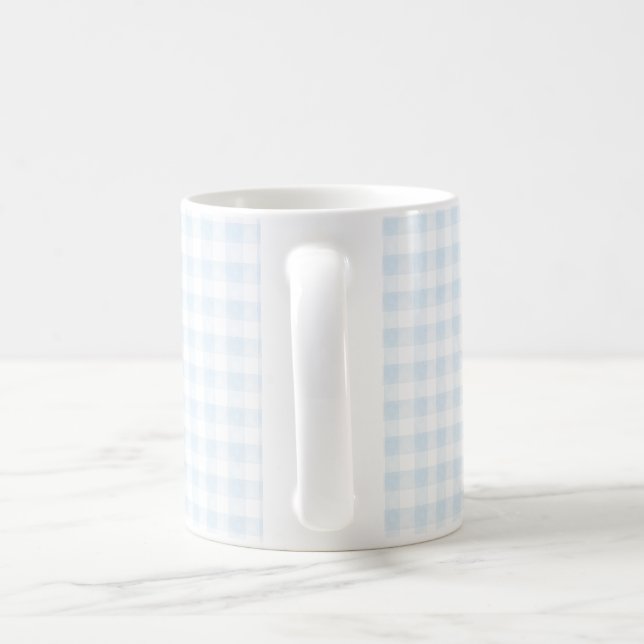 Aquarelle bleu En vichy café Mug (Poignée)