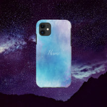 Aquarelle bleu et violet iPhone / coque ipad