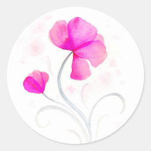 Aquarelle bleu fleur sceau mariage / autocollant