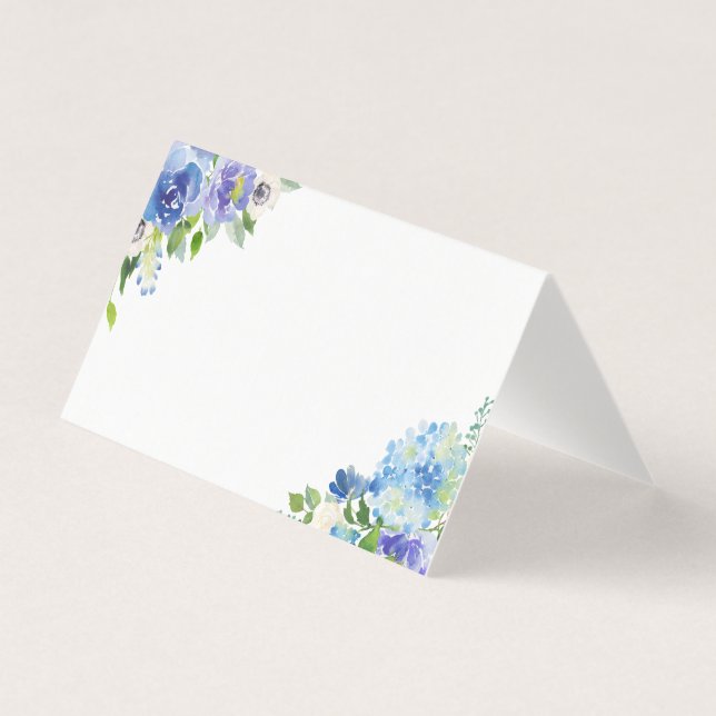 Aquarelle bleu Hydrangea Bouquet floral (Front)
