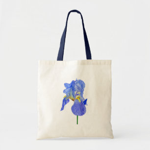 Aquarelle bleu Iris Sac fourre-tout Fleur