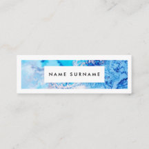 Aquarelle bleu marbre de l'artiste Mini Carte de v