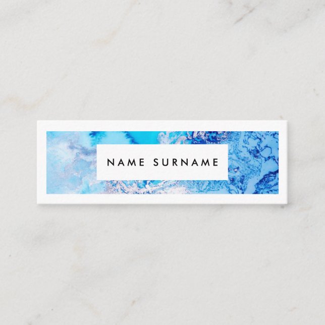 Aquarelle bleu marbre de l'artiste Mini Carte de v (Devant)