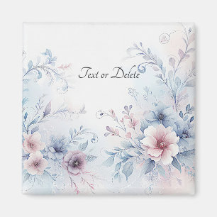 Aquarelle Bleu rose Aimant Floral
