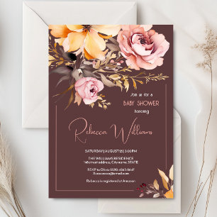 Aquarelle bleu rose fille bébé invitation douche