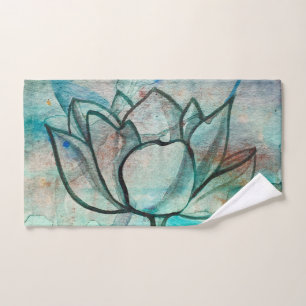 Aquarelle bleu turquoise Fleur élégant Artsy Lotus