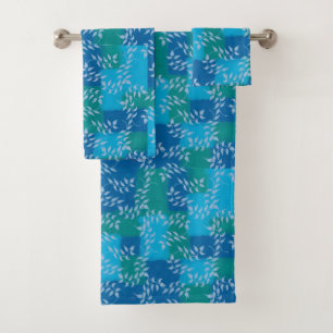Aquarelle bleu vert ivoire