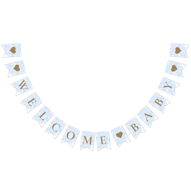Aquarelle bleue Accueil Baby Bunting drapeaux (Tout)