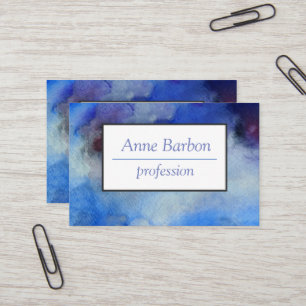 Aquarelle bleue Carte de visite élégant