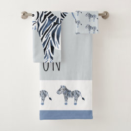Aquarelle bleue de Cute Boy Zebra Safari bébé enfa