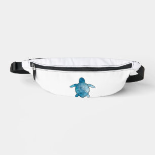 Aquarelle bleue de la tortue marine