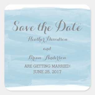 Aquarelle bleue Enregistrer les stickers de date