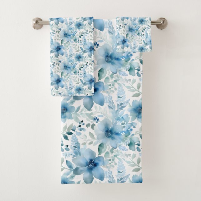 Aquarelle bleue Floral (En situation)