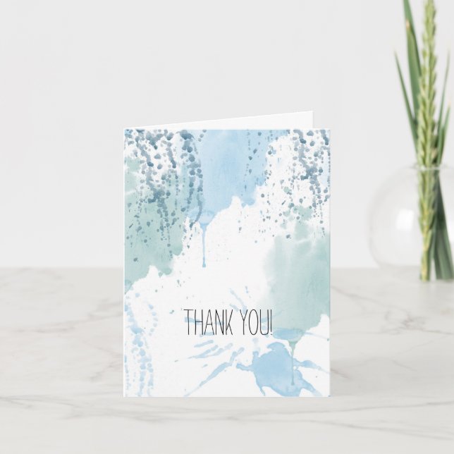 Aquarelle bleue Merci Abstrait (Devant)