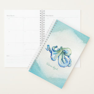 Aquarelle bleue Octopus
