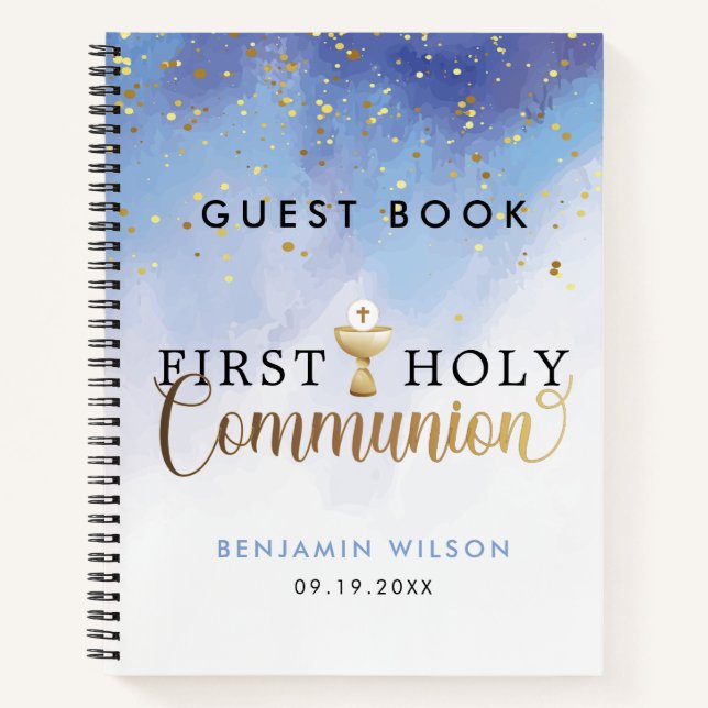 Aquarelle Bleue Première Sainte Communion Livre d' (Devant)