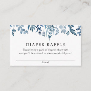 Aquarelle Blue Flowers Diaper Carte d'insertion de