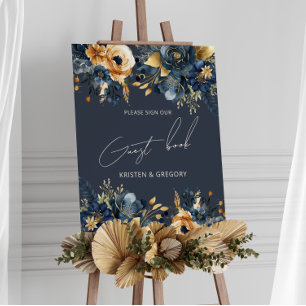Aquarelle Blue or Floral Mariage Poster