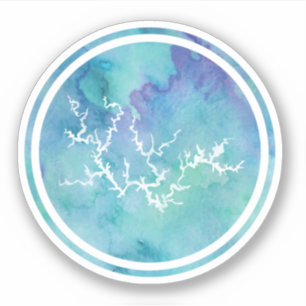 Aquarelle Blue Smith Lake Sticker simple