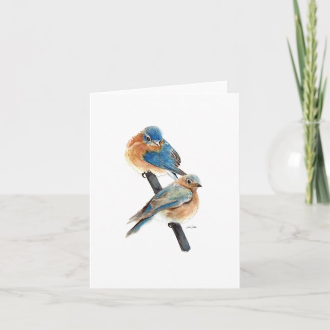 Aquarelle Bluebird Couple Art (Devant)